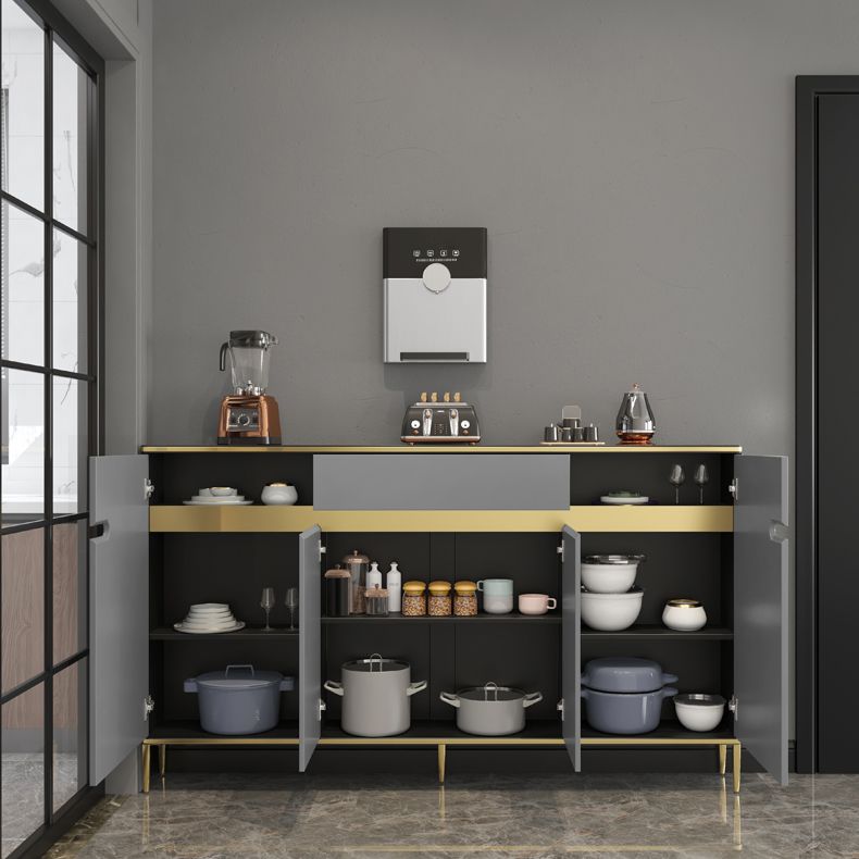 Glam Style Sideboard Gray Dining Sideboard Buffet for Living Room and Kitchen