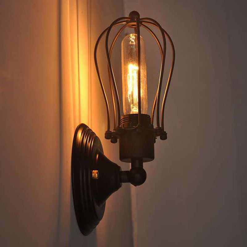 1 / 2 - Light Wall Sconce Iron Industrial Wall Light in Black / Distressed Copper