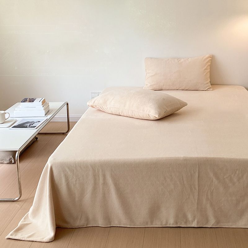 Solid Color Bed Sheet Non-Pilling Wrinkle Resistant Polyester Bed Sheet