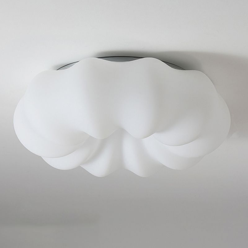 LED Flush Mount Lighting Contemporary White Shaded Ceiling Light for Foyer