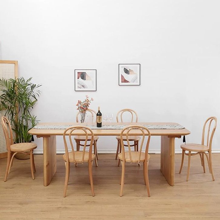 Modern Solid Wood Dining Table Set 1/2/5/7 Pieces Dining Set for Home Use