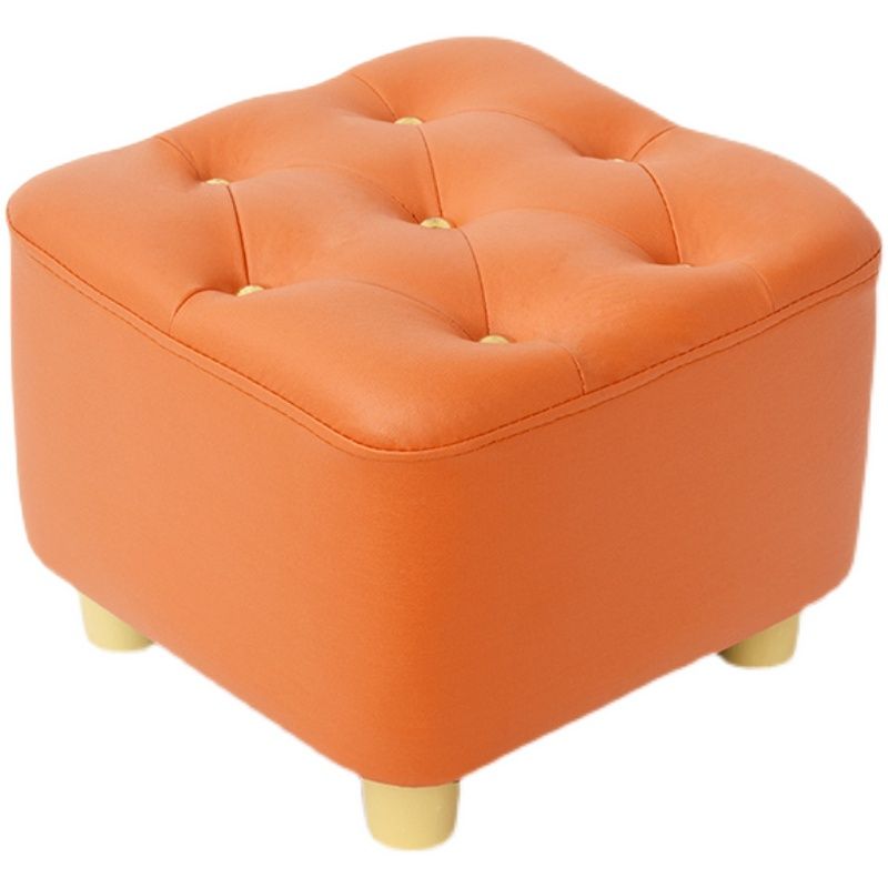 Solid Color Leather Standard Stool Modern Style Simple Household Square Stool