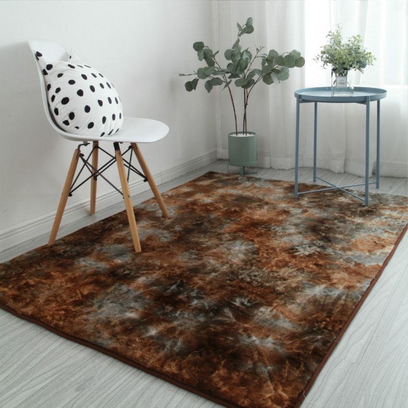 Chic Space Dye Rug Multi Colored Casual Rug Faux Wool Anti-Slip Pet Friendly Machine Washable Carpet for Living Room