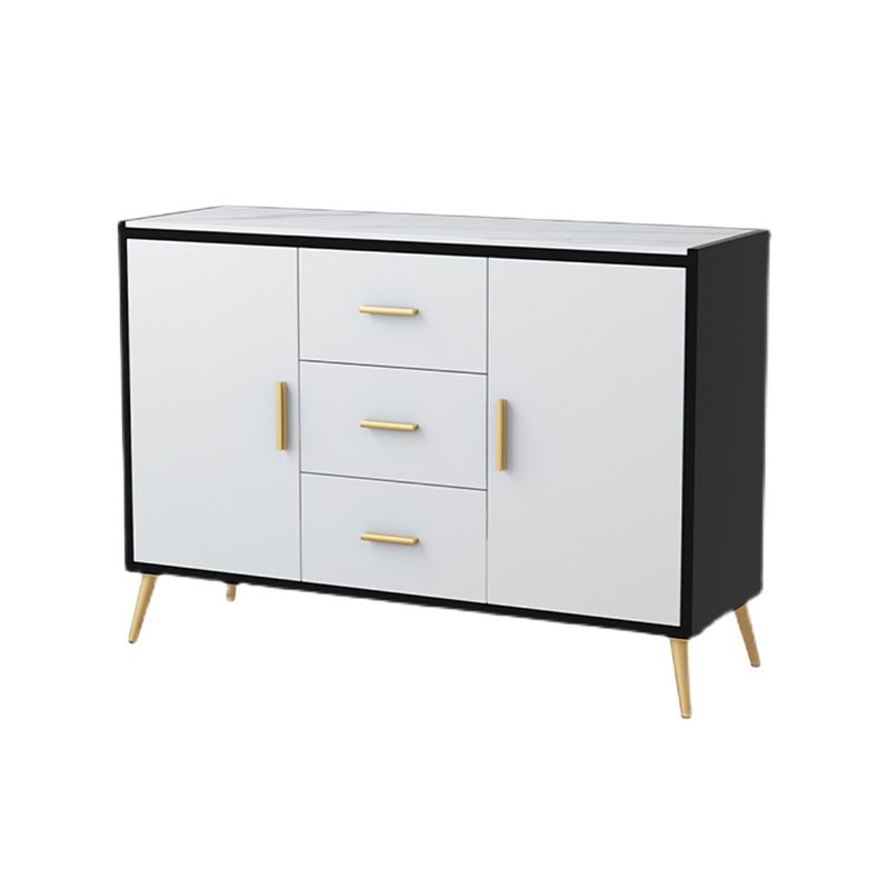 39.5"L Glam Style Side Board with Engineered Wood Drawers and Storage for Dining Room