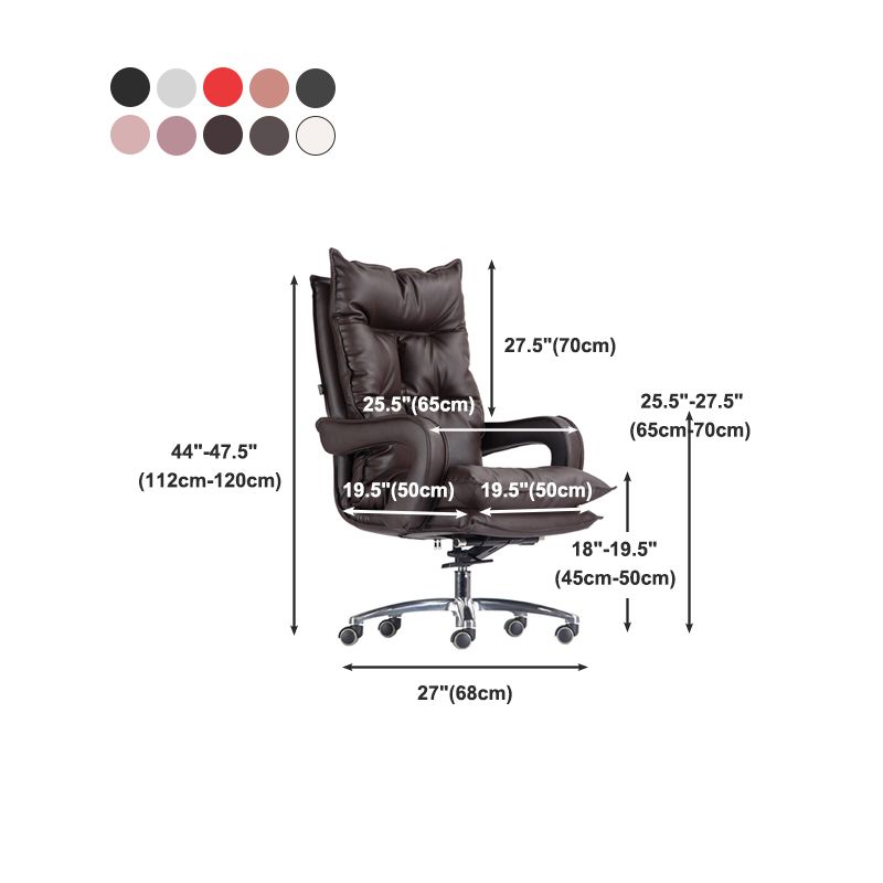Silver Aluminium Modern Desk Chair with High Back Conference Chair