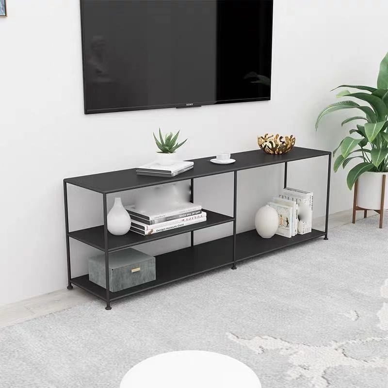 Industrial Style TV Stand Metal TV Console with Open Storage