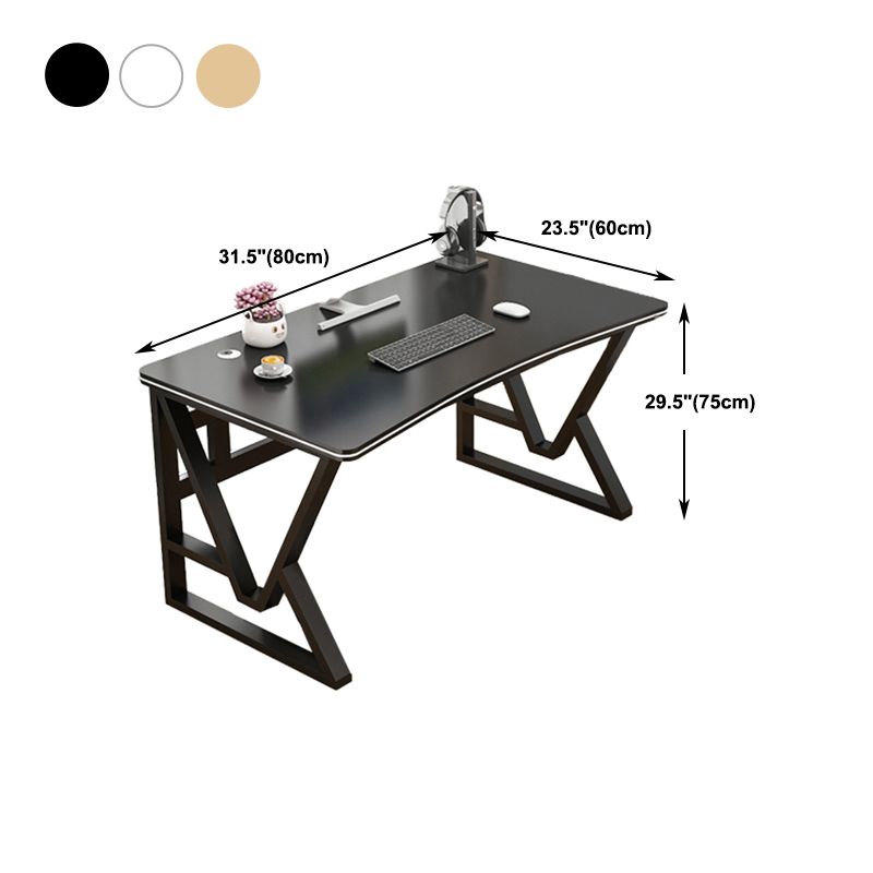 Industrial Black and White Gaming Desk Cable Management Computer Desk for Dormitory