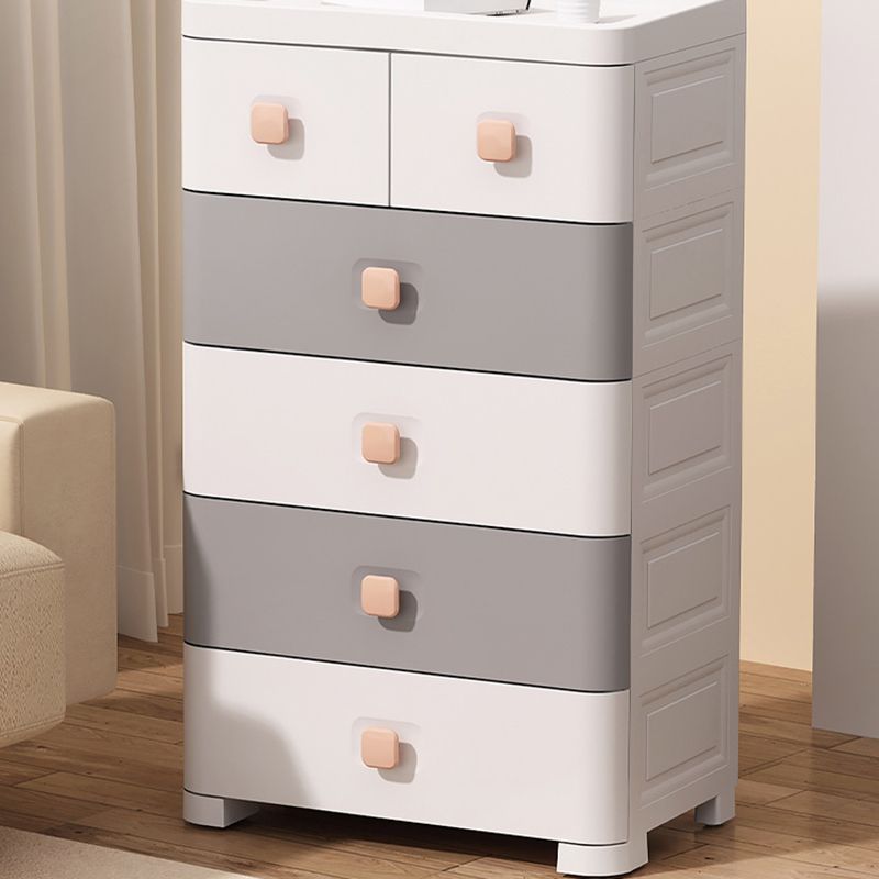 Modern Plastic Kids Dressers Vertical Nursery Dresser with Drawers for Home