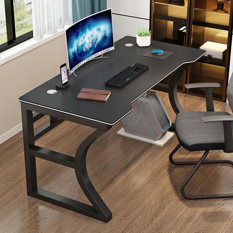 Contemporary Office Desk Antique Finish Computer Desk with Metal Legs