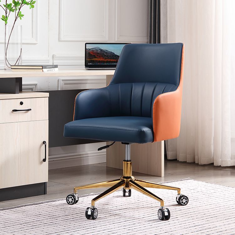 Modern Fixed Arms Desk Chair Adjustable Seat Height Office Chair with Wheels