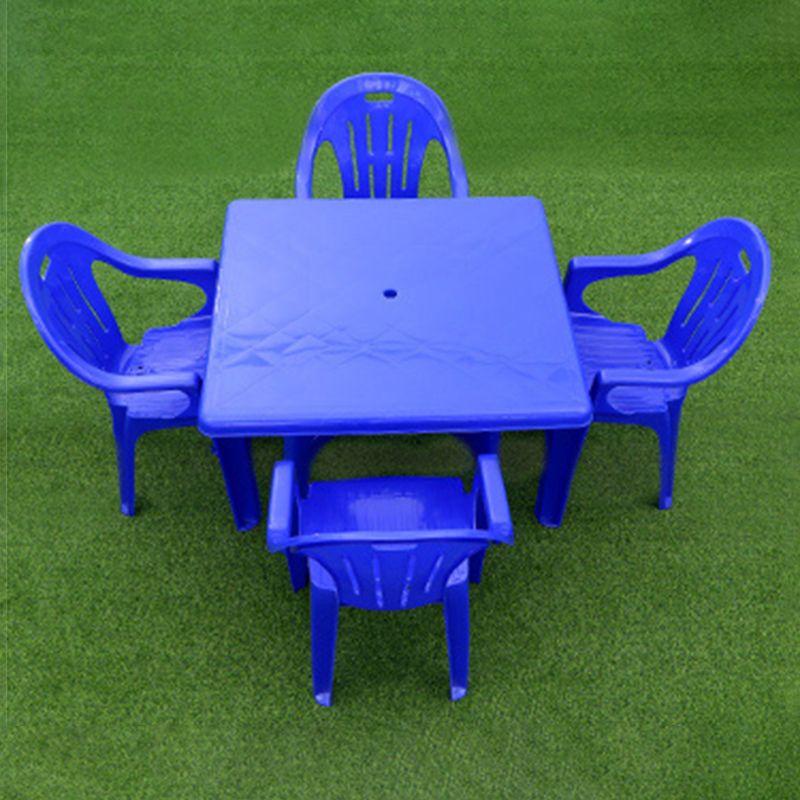 Contemporary Style Dining Set Plastic Square 1/5/7/9 Pcs Dining Table Set