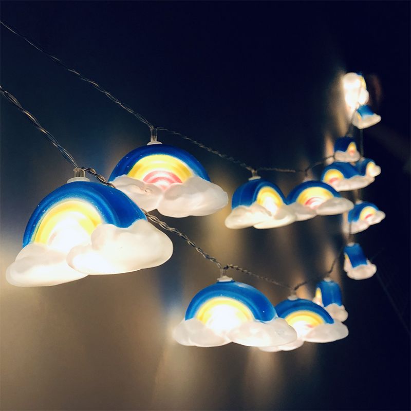 Kids Rainbow String Light Plastic 3M 20 Heads Children's Room LED Christmas Lamp in Blue