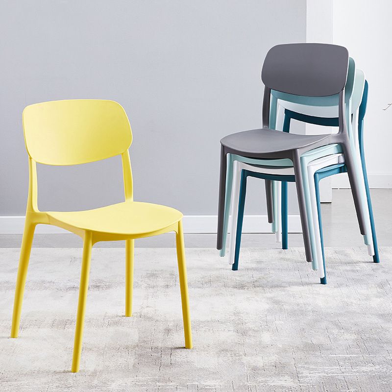 Plastic Scandinavian Dining Kitchen Room Chair Open Back Side Chair