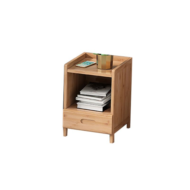 Bamboo Bed Nightstand 16 Inch H Modern Open Storage Nightstand with Legs