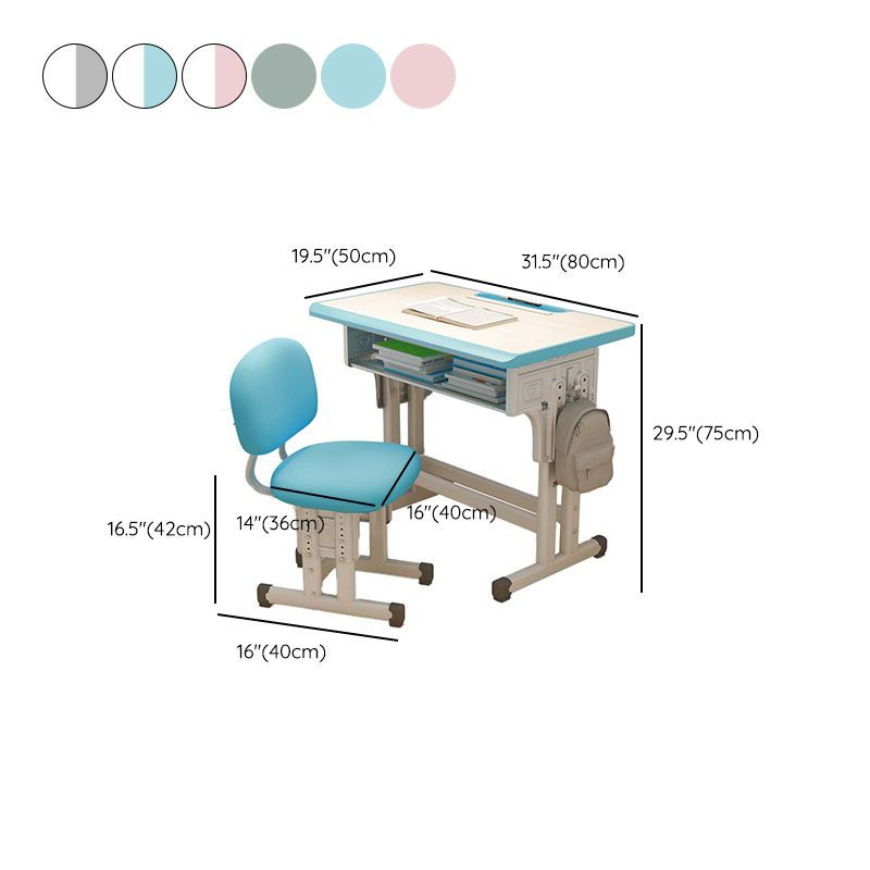 Multifunctional Lifting Study Desk Desk with Hutch and Chair Wooden Student Desk