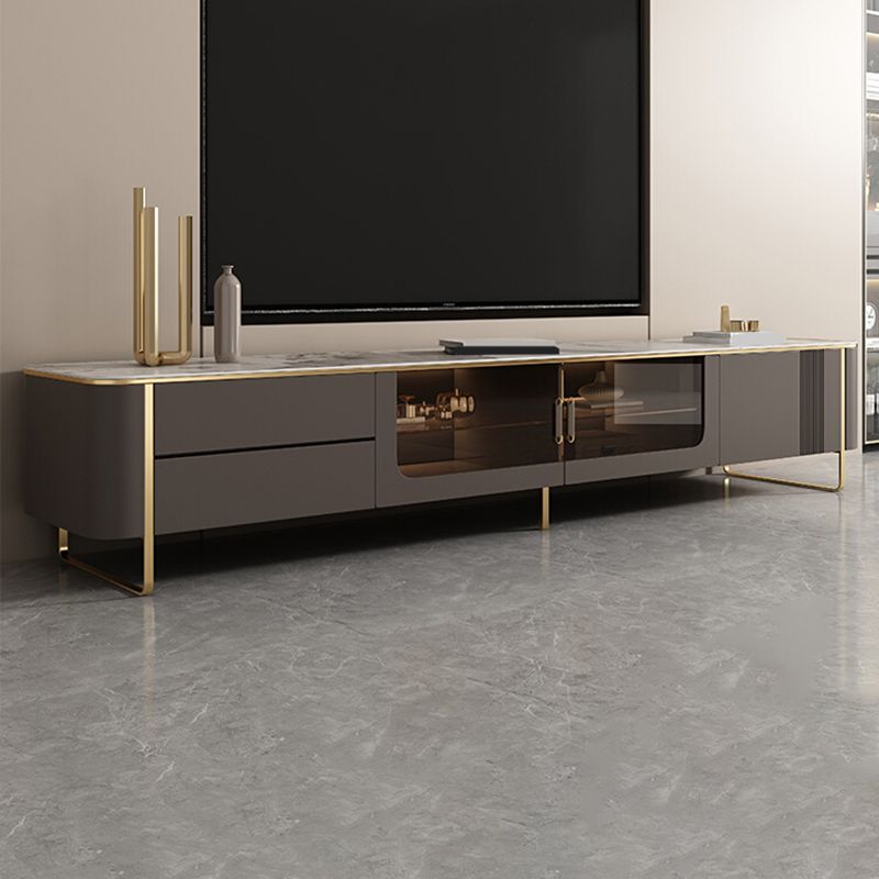 Stone TV Stand Console Enclosed Storage TV Media Console with Drawers