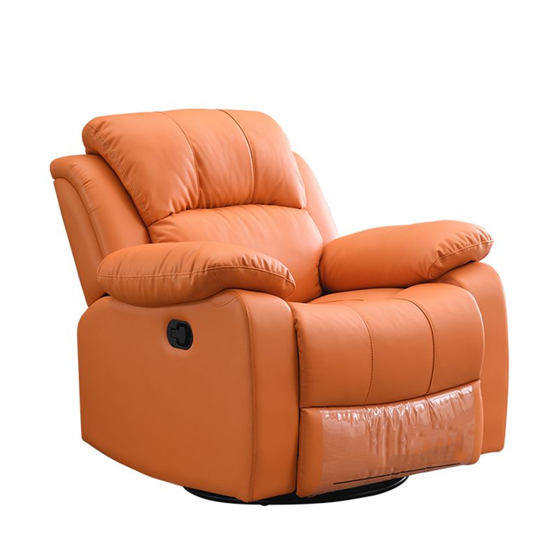 Traditional Leather Standard Recliner Solid Color Metal Frame Recliner Chair