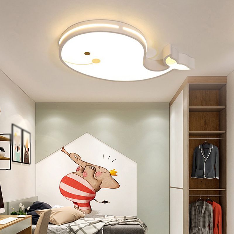 Cartoon Animal Flush Ceiling Light Children's Bedroom LED Flush Mount Light Fixture