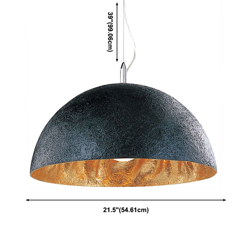 Metal Black Hanging Ceiling Light Dome Shaped Industrial Style Hanging Pendant Light