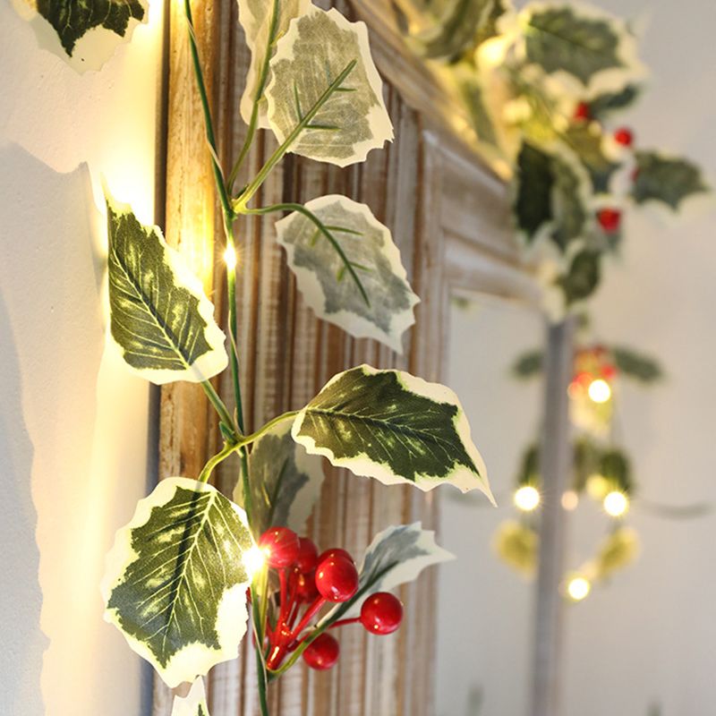 Maple Leaf Cherry Lamp String Decorative Plastic 20 Bulbs 2M Bedroom LED Christmas Light in Green/Gold/Red