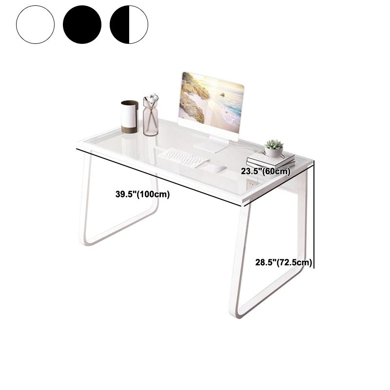 Contemporary Mirrored Writing Desk Rectangular Glass for Home Desk