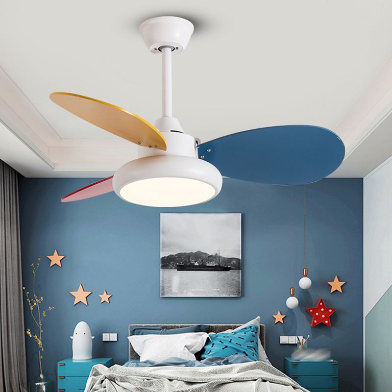 Nordic Style Ceiling Fan Lamp 6th Gears Adjustment Ceiling Fan Light for Children Room