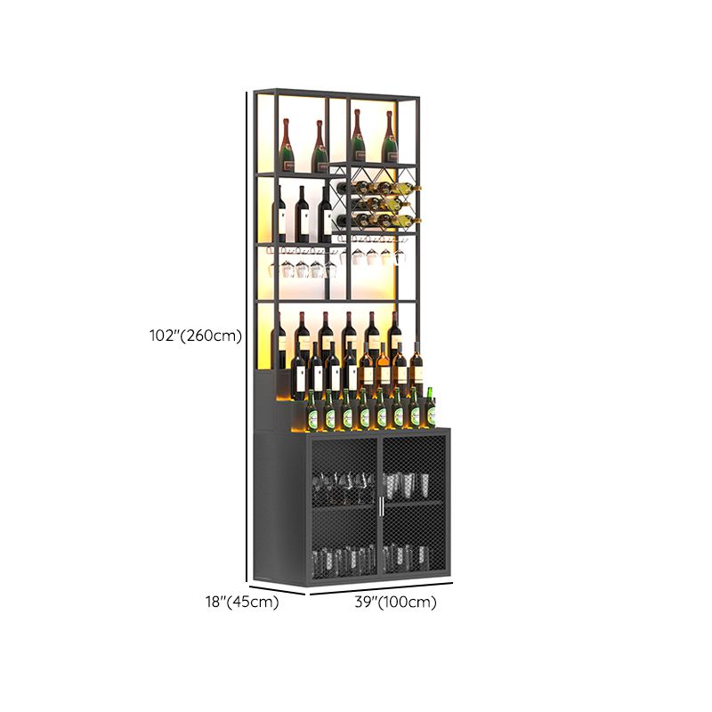 Metal Floor Wine Glass Rack Modern Style Wine Bottle Holder for Indoor