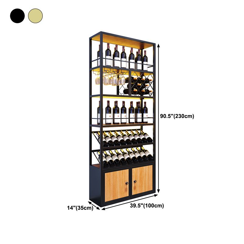 Industrial Freestanding Wine Rack Kit Metal Bottle Holder with Shelf