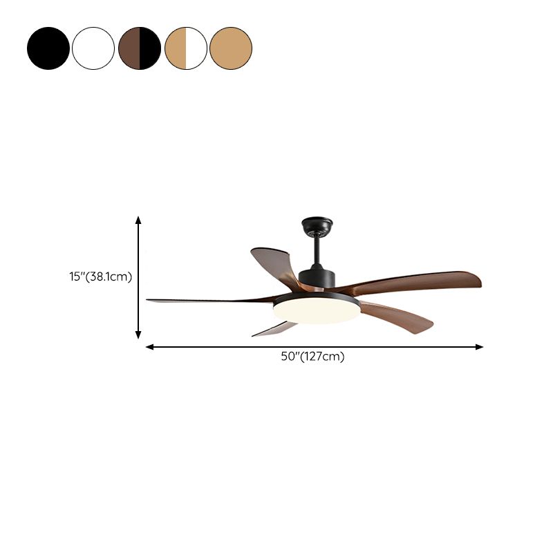 Simple Style LED Ceiling Fan 5-Blade Fan Lighting for Living Room