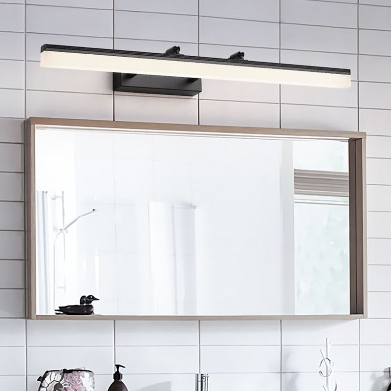 Single Black Finish Contemporary Vanity Light Linear LED Bath Bar Bathroom