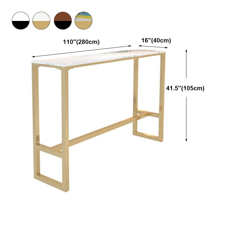 Wood Counter Table with Rectangle Table Top Trestle Table - 41.3" H