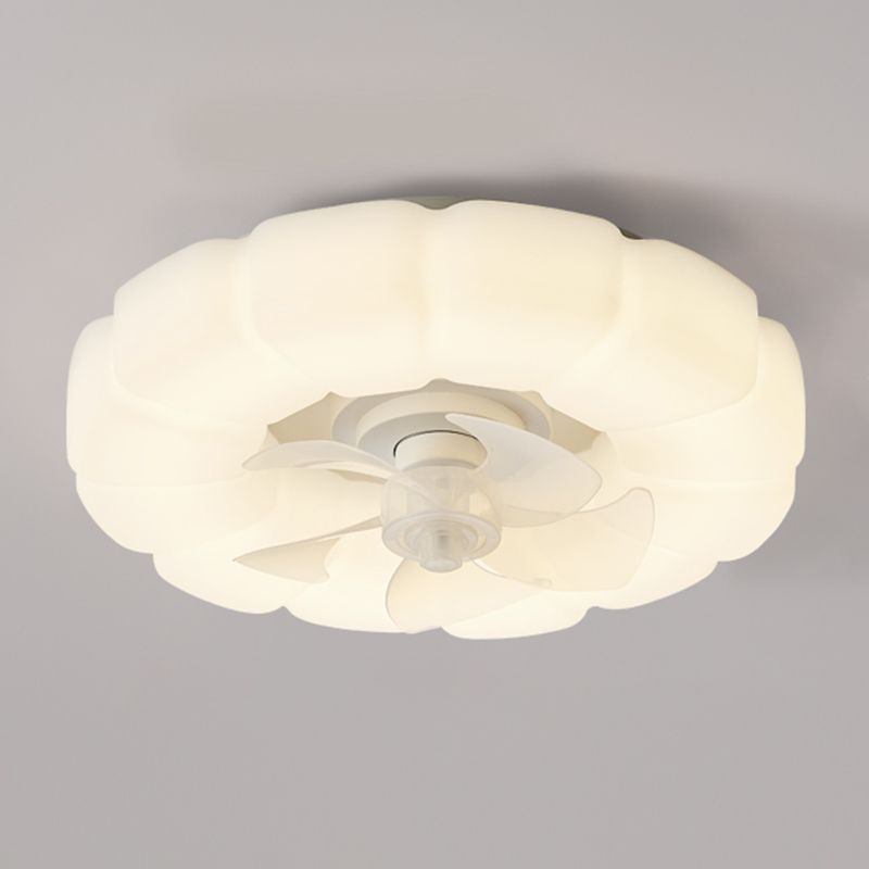 Nordic Style Ceiling Fan Lamp Circle Shape Ceiling Fan Light for Bedroom