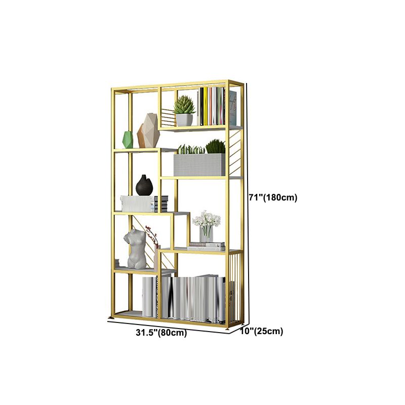 Glam Book Shelf Metal Etagere Open Shelf Bookcase for Bedroom