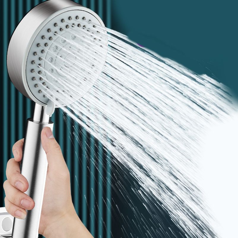 Round Self-Cleaning Hand Shower Adjustable Spray Pattern Stainless Steel Hand Shower