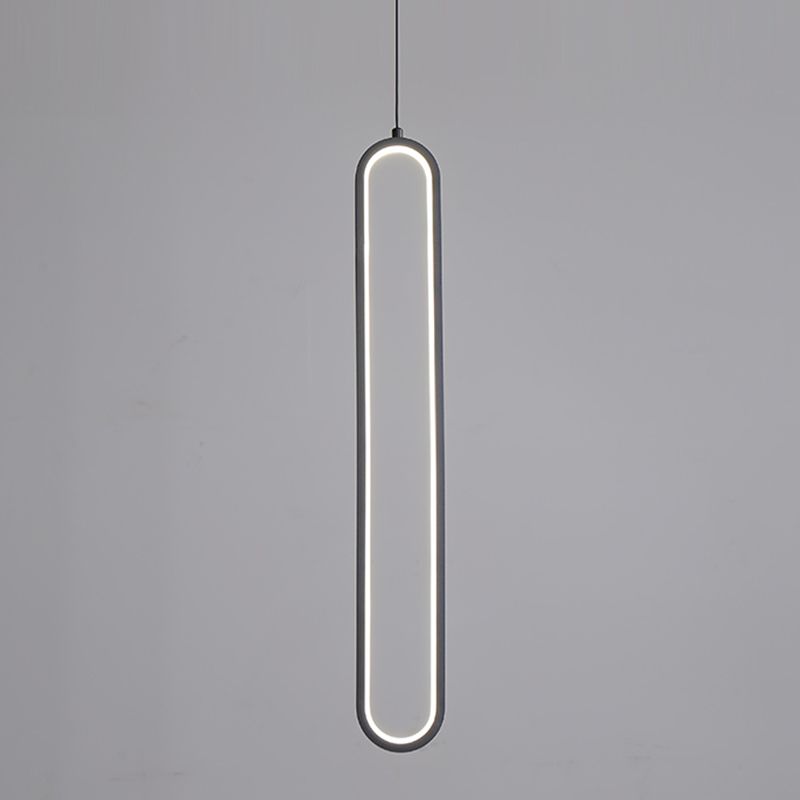 Contemporary Style Linear Shape Pendant Lighting Fixture Metal 1 Light Hanging Lamp