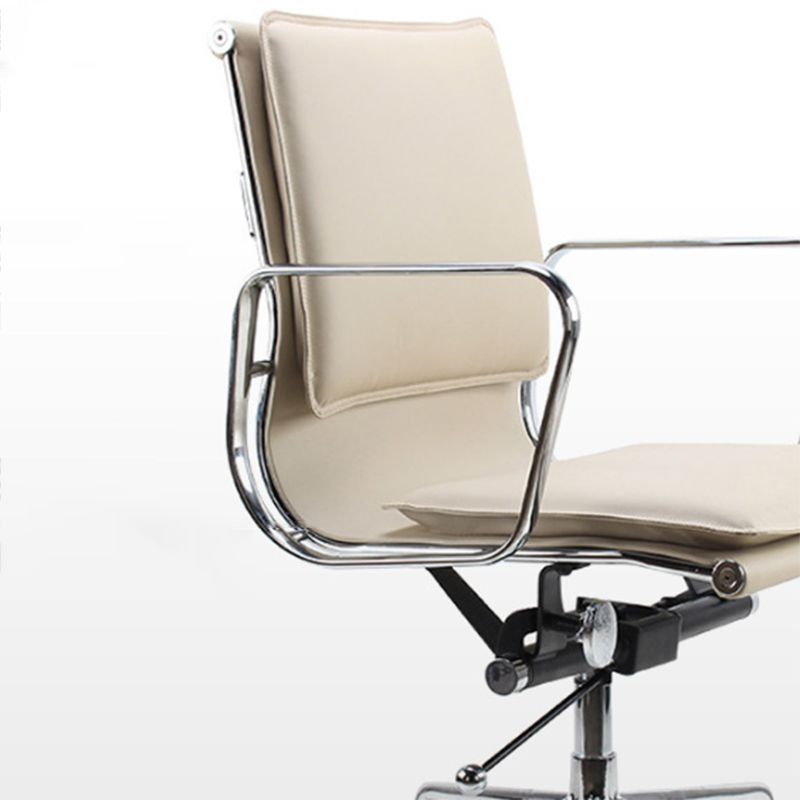 Contemporary Fixed Arms Task Chair White Desk Chair for Office