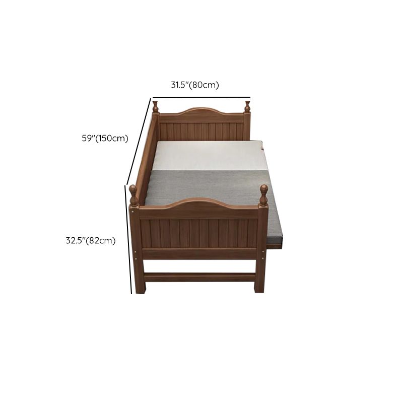 Espresso Wood Baby Crib Traditional Nursery Crib with Guardrail