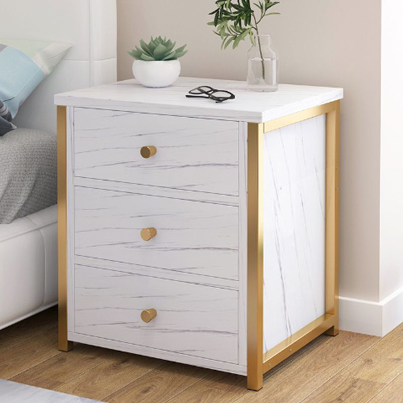 Modern Style Plate Countertop Metal Frame White/wood/walnut/off-white Nightstand