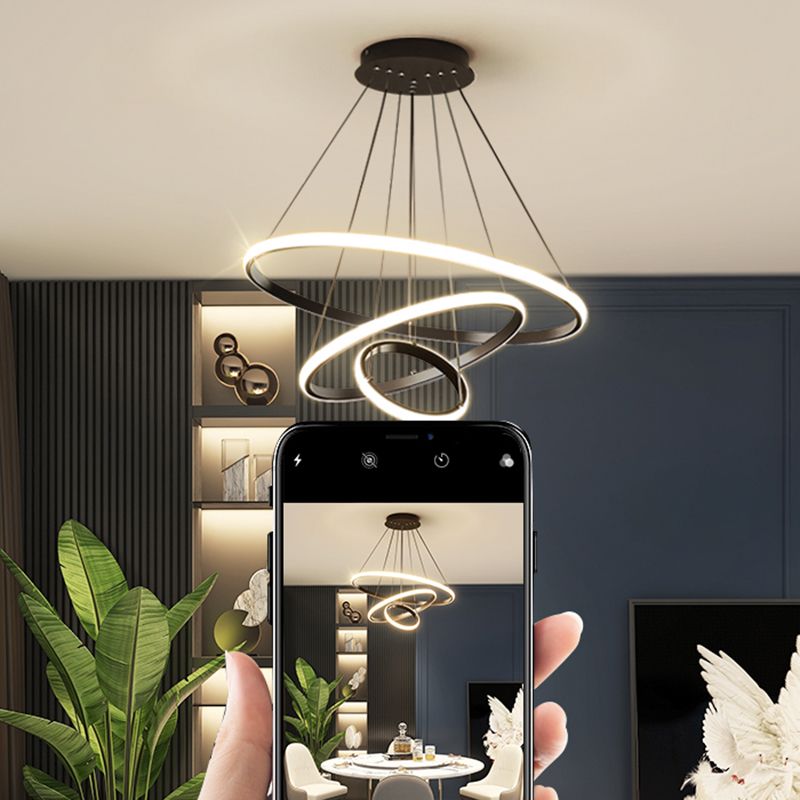 Modern Style Unique Chandelier Metal 3 Light Hanging Lamp for Living Room