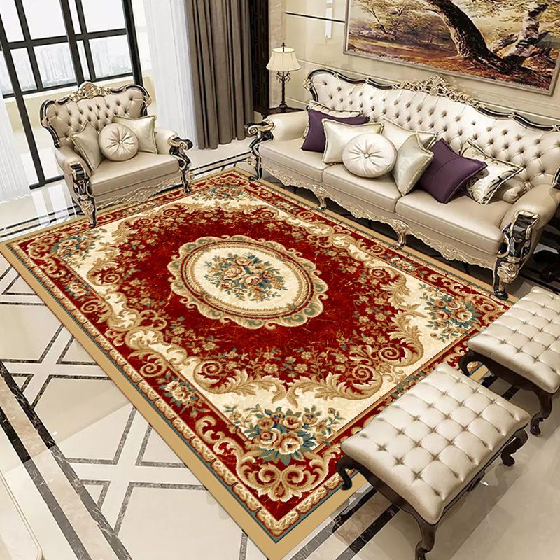 Elegant Multicolor Nostalgia Carpet Polyester Medallion Indoor Rug Stain Resistant Rug for Home Decor