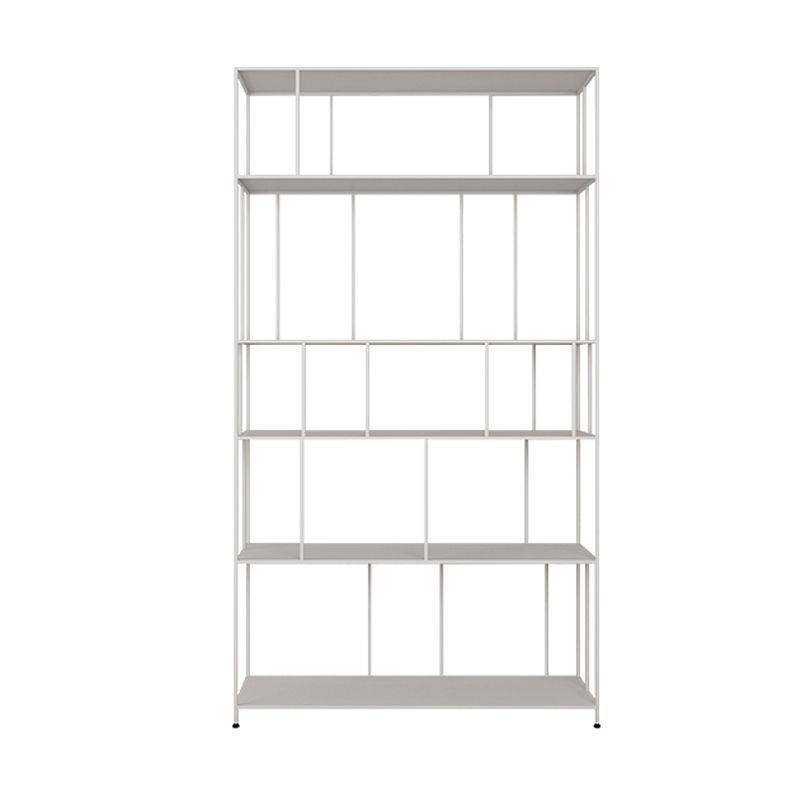 Open Metal Bookcase Modern Book Shelf with Rectangular Shelves