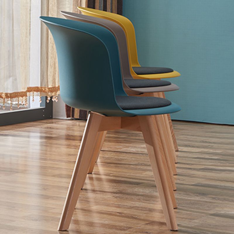 Contemporary Style Side Chair Oak Solid Wood Dining Side Chair