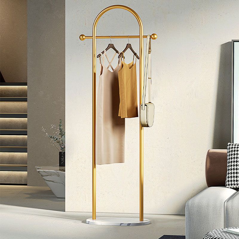 Basic Metal Coat Hanger Marble Bottom Hooks Coat Rack for Living Room