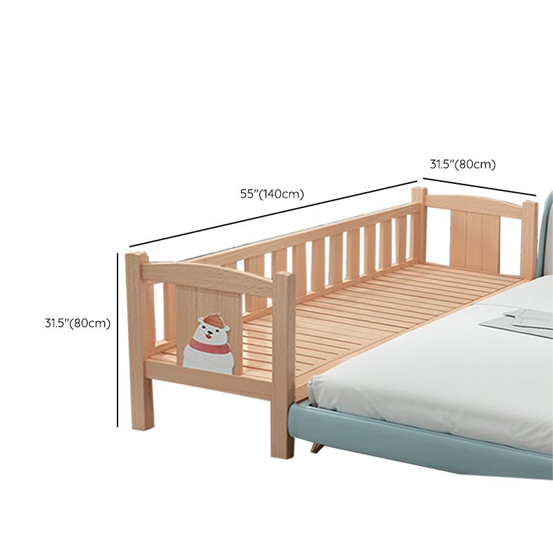 Farmhouse Solid Wood Baby Crib Natural Nursery Bed with Guardrail