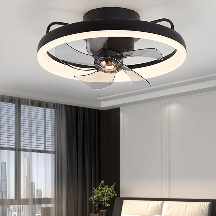 Nordic Style Metal Ceiling Fan Lamp Round Shape Colorful Ceiling Fan Light for Bedroom