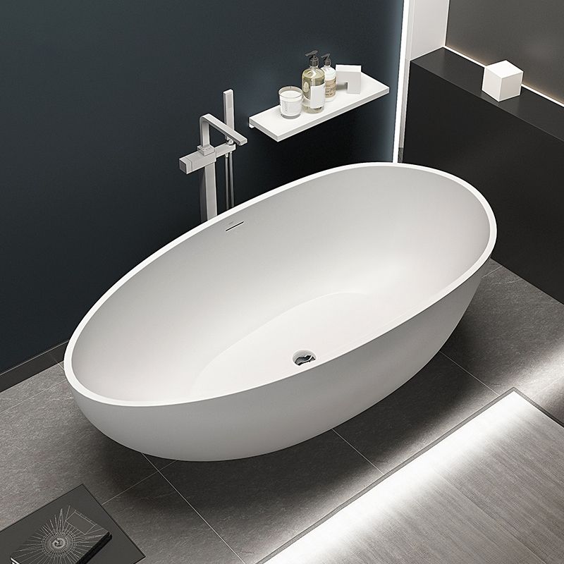 Freestanding Soaking Bath Antique Finish Oval Modern Bathtub (Faucet not Included)