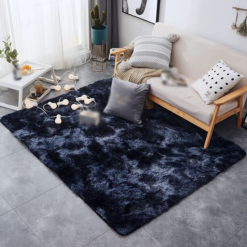 Trendy Plain Shag Rug Polyester Area Carpet Stain Resistant Indoor Rug for Home Decoration