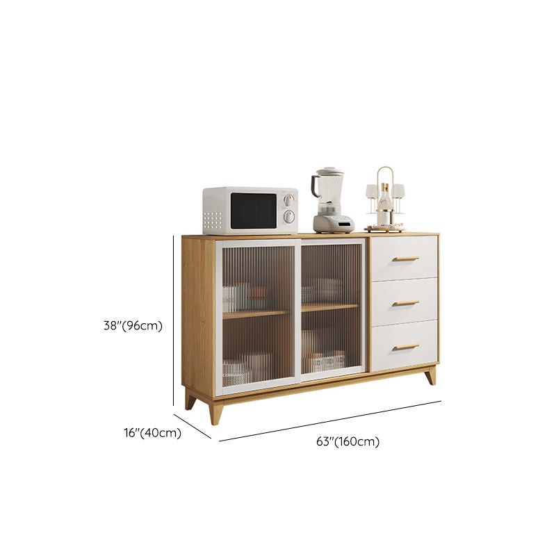 Modern Style Sideboard Engineered Wood Sideboard with Glass Door