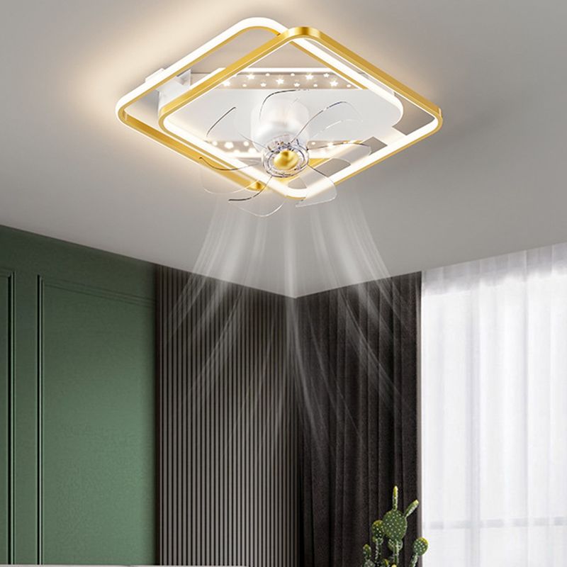 Modern Geometric LED Fan Light in Black / Gold Ceiling Fan Fixture