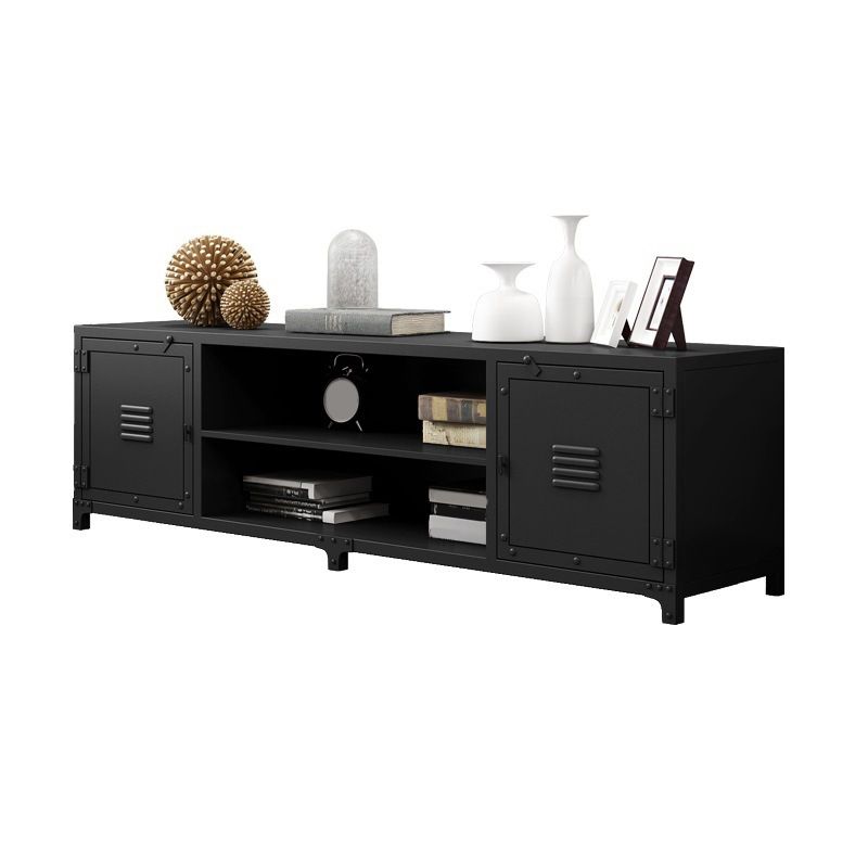 Industrial Iron TV Stand Console Open Storage TV Media Stand for Living Room